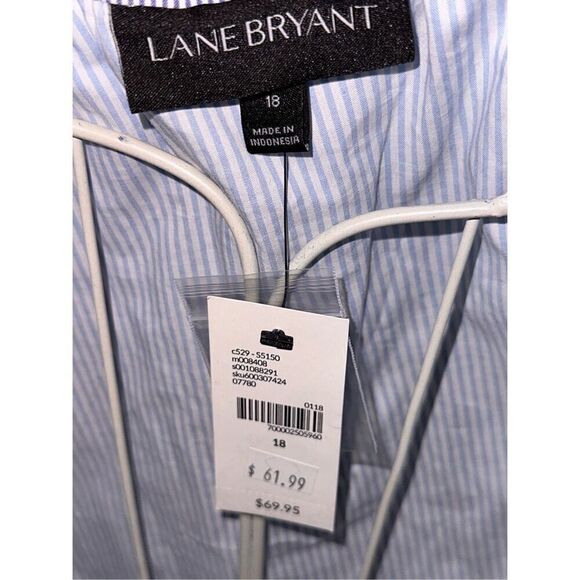NEW WITH TAGS Beautiful Lane Bryant Ruffle Sleeve Cold Shoulder Blouse  Striped - Picture 6 of 9